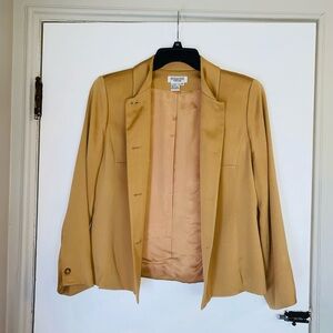 DUĒ per DUÈ Cardigan Women's Sz 10 Butter 100% Silk Button-Up Lined Pockets VTG